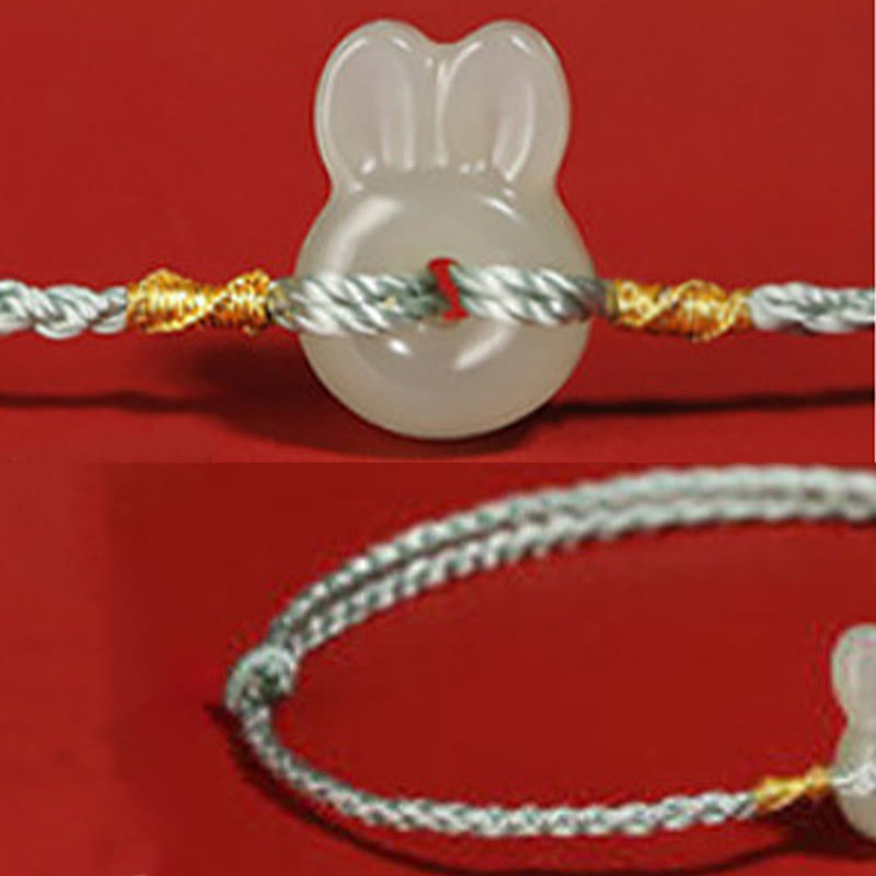 Fortune Jewel Hetian Jade Cute Rabbit String Luck Bracelet