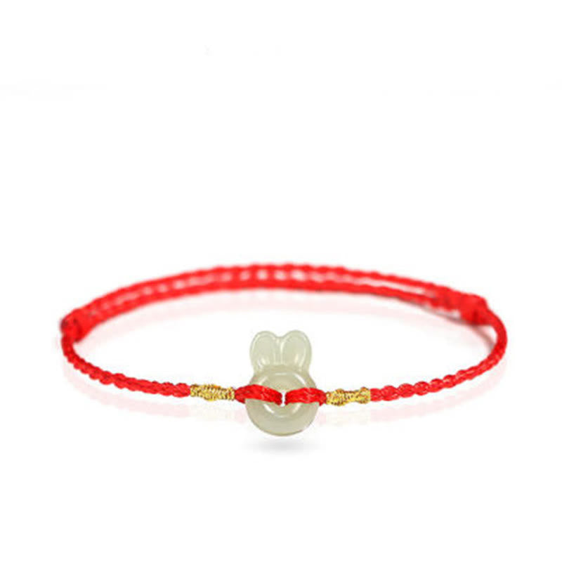 Fortune Jewel Hetian Jade Cute Rabbit String Luck Bracelet