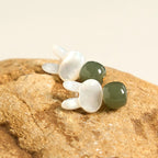 Fortune Jewel Tridacna Stone Cute Rabbit Hetian Jade Luck Earrings