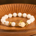 Fortune Jewel Golden Silk Jade Cute Rabbit Luck Bracelet