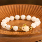 Fortune Jewel Golden Silk Jade Cute Rabbit Luck Bracelet