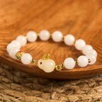 Fortune Jewel Golden Silk Jade Cute Rabbit Luck Bracelet