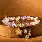 Fortune Jewel Natural Amethyst Crystal Star Charm Positive Transformation Bracelet
