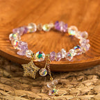 Fortune Jewel Natural Amethyst Crystal Star Charm Positive Transformation Bracelet