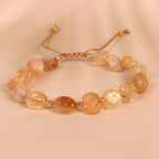 Fortune Jewel Irregular Shape Citrine Braid String Happiness Bracelet