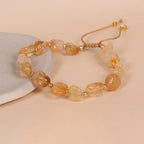 Fortune Jewel Irregular Shape Citrine Braid String Happiness Bracelet