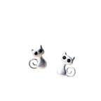 Fortune Jewel 925 Sterling Silver Posts Cute Cat Kitten Blessing Stud Earrings