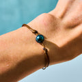 Fortune Jewel Natural Tahitian Black Pearl Bead Wax Rope Healing Bracelet