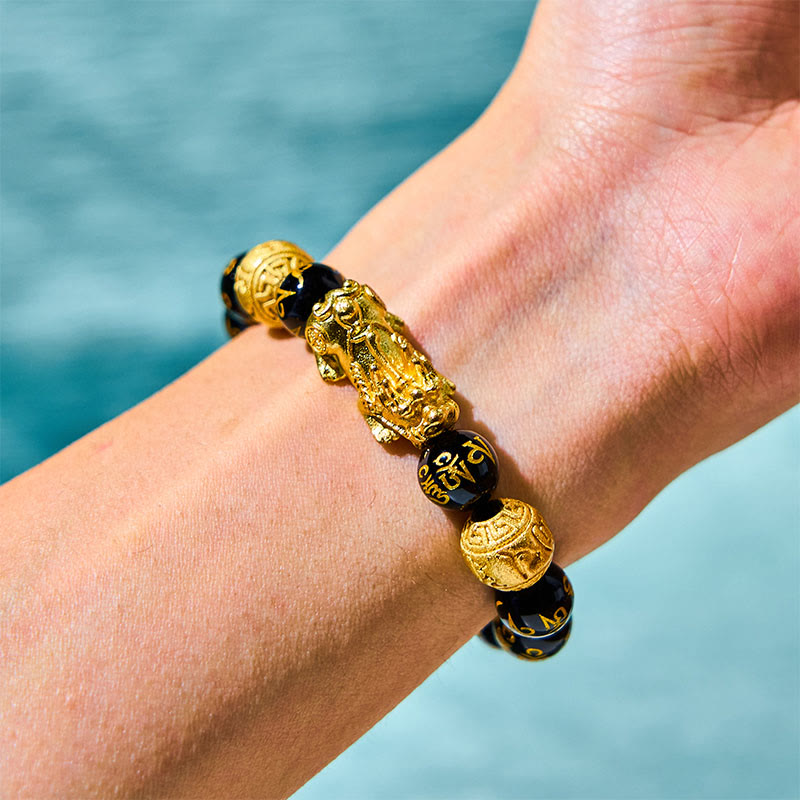 Fortune Jewel FengShui PiXiu Obsidian Wealth Bracelet
