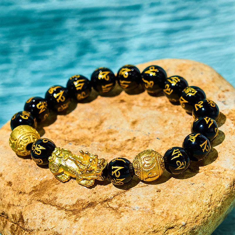 Fortune Jewel FengShui PiXiu Obsidian Wealth Bracelet