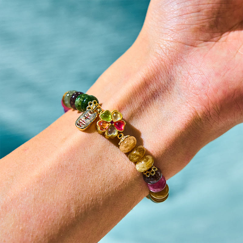 Fortune Jewel Tourmaline Jade Safe And Well Love Bracelet