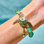 Fortune Jewel Blue Crystal Amethyst Sun Stone Green Aventurine Healing Bracelet