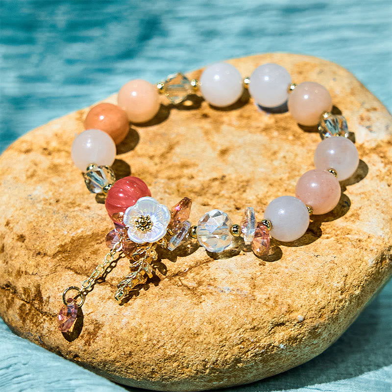 Fortune Jewel Blue Crystal Amethyst Sun Stone Green Aventurine Healing Bracelet