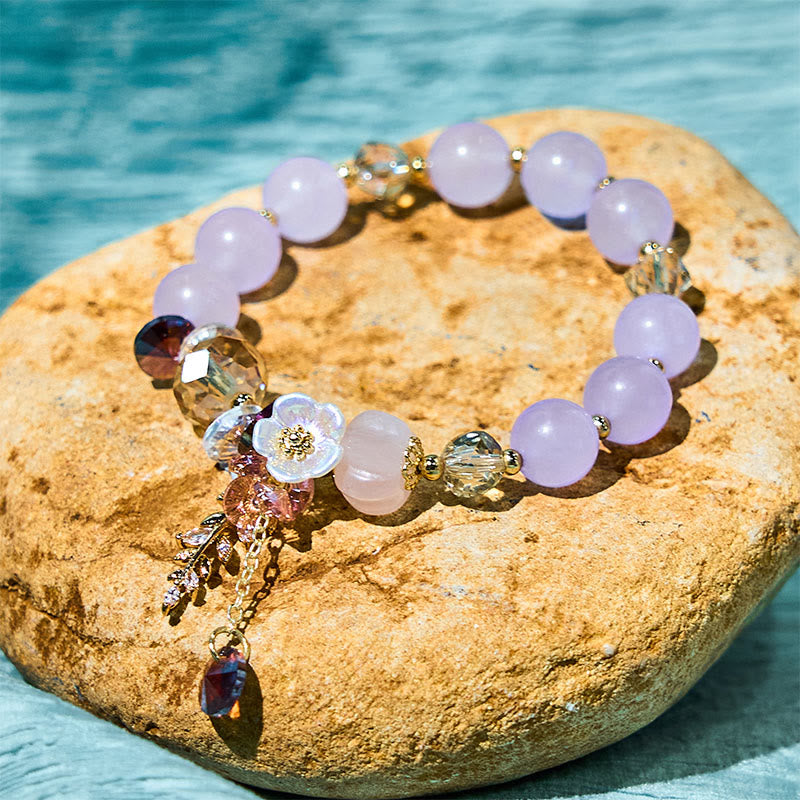 Fortune Jewel Blue Crystal Amethyst Sun Stone Green Aventurine Healing Bracelet