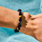 Fortune Jewel Natural Tiger's Eye Obsidian Hematite Positive Powerful Bracelet