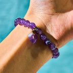 Fortune Jewel Natural Quartz Love Heart Healing Beads Bracelet