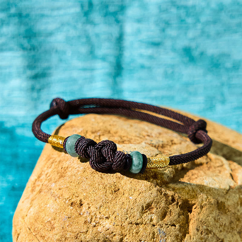 Fortune Jewel Red String Jade Luck Fortune Knot Braided Couple Bracelet