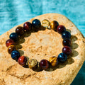 Fortune Jewel Tiger Eye Stone Beads Protection Courage Bracelet