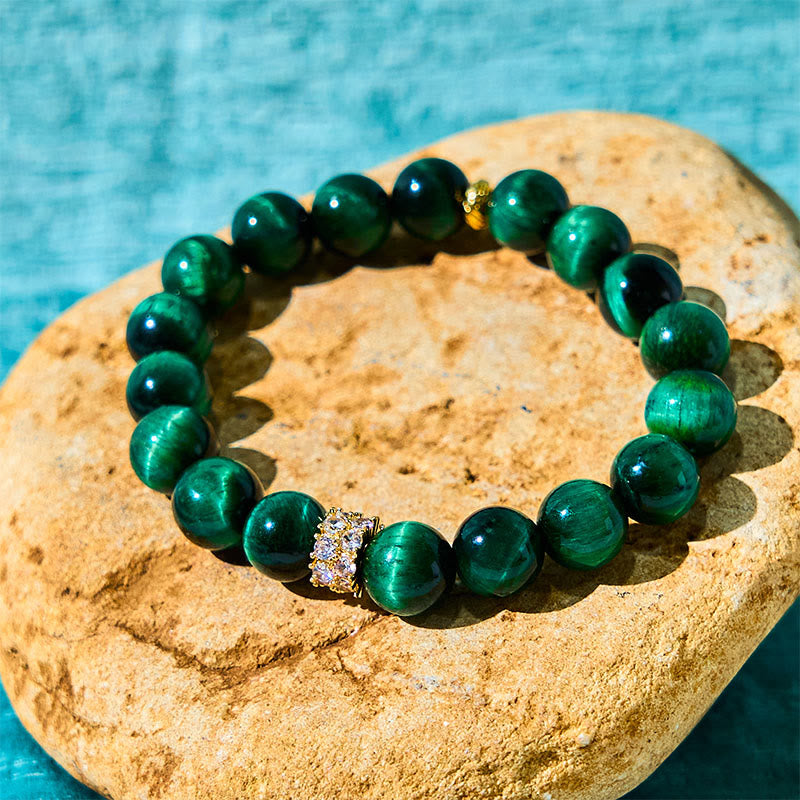 Fortune Jewel Green Tiger Eye Positive Bracelet