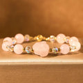 Fortune Jewel Rose Quartz Crystal Rabbit Healing Chain Bracelet