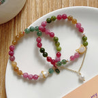 Fortune Jewel Colorful Tourmaline Lucky Cat Positive Bracelet