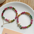 Fortune Jewel Colorful Tourmaline Lucky Cat Positive Bracelet