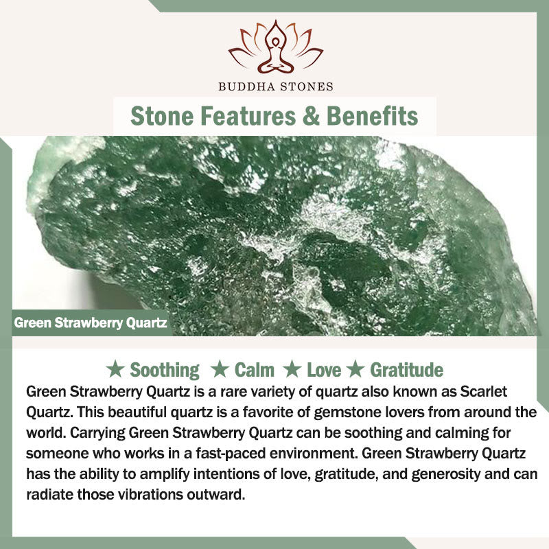Fortune Jewel Natural Strawberry Quartz Green Strawberry Quartz Super Seven Crystal Flower Healing Bracelet