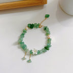 Fortune Jewel Natural Strawberry Quartz Green Strawberry Quartz Super Seven Crystal Flower Healing Bracelet