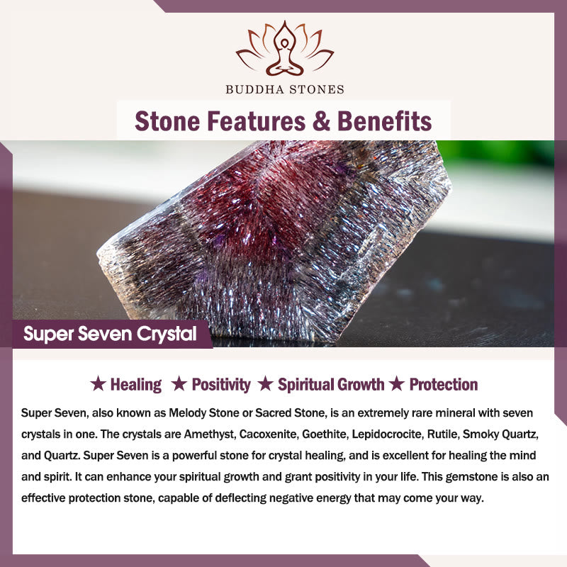 Fortune Jewel Natural Strawberry Quartz Green Strawberry Quartz Super Seven Crystal Flower Healing Bracelet