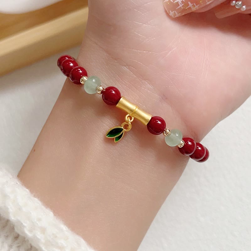Fortune Jewel Cinnabar Bamboo Concentration Bracelet