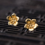 Fortune Jewel 925 Sterling Silver Golden Peach Blossom Balance Earrings