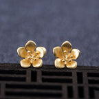 Fortune Jewel 925 Sterling Silver Golden Peach Blossom Balance Earrings