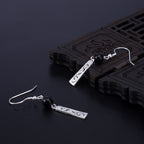 Fortune Jewel 925 Sterling Silver Black Onyx Hollow Vine Protection Drop Earrings