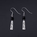 Fortune Jewel 925 Sterling Silver Black Onyx Hollow Vine Protection Drop Earrings