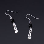 Fortune Jewel 925 Sterling Silver Black Onyx Hollow Vine Protection Drop Earrings