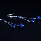 Fortune Jewel 925 Sterling Silver Lazurite Beads Serenity Drop Earrings