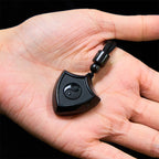 Fortune Jewel Black Obsidian Shield Pattern Yin Yang Symbol Strength Necklace Pendant
