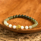 Fortune Jewel Natural Hetian Jade Gradient Lotus Abundance Bracelet