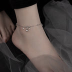 Fortune Jewel 925 Sterling Silver Antiquity Bell Protection Anklet