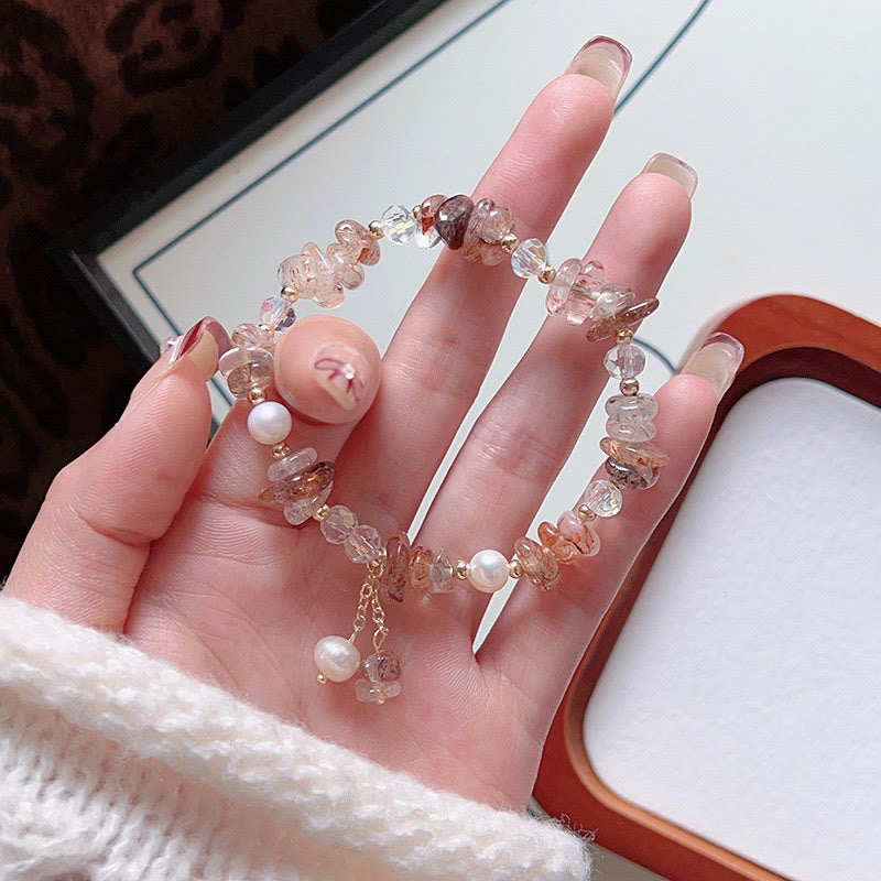 Fortune Jewel Natural Super Seven Crystal Irregular Small Pieces Positive Bracelet