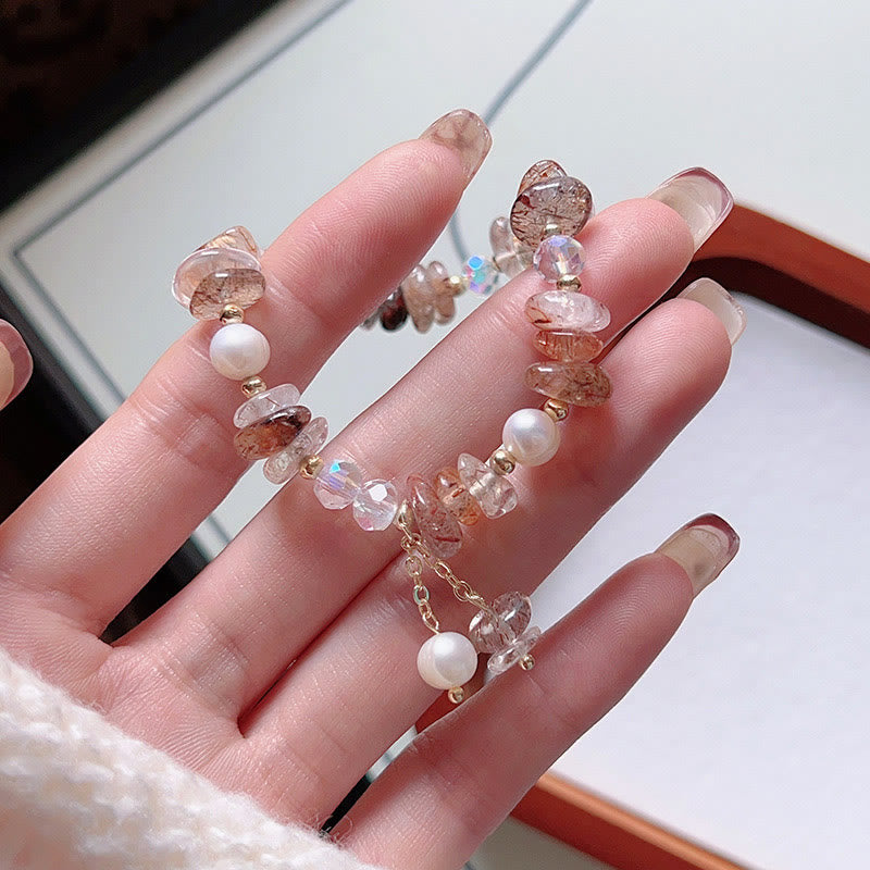 Fortune Jewel Natural Super Seven Crystal Irregular Small Pieces Positive Bracelet