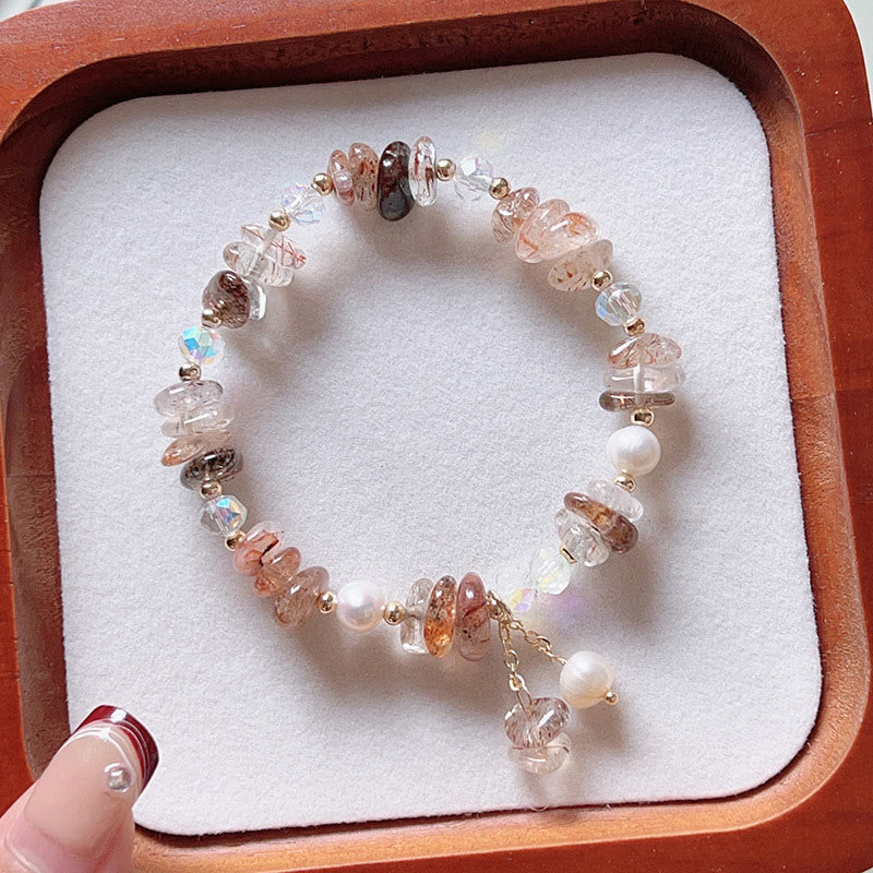 Fortune Jewel Natural Super Seven Crystal Irregular Small Pieces Positive Bracelet