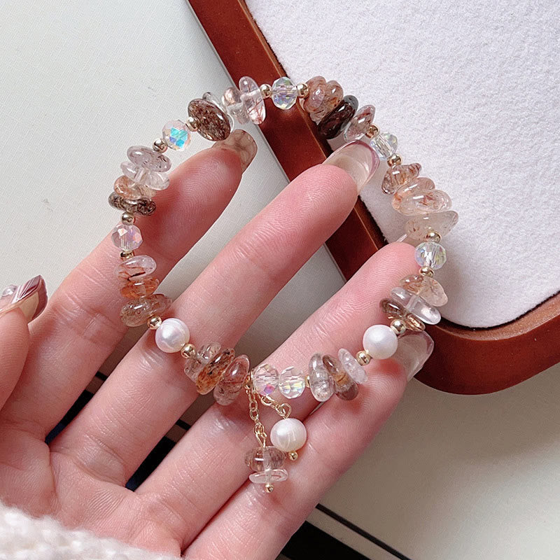 Fortune Jewel Natural Super Seven Crystal Irregular Small Pieces Positive Bracelet