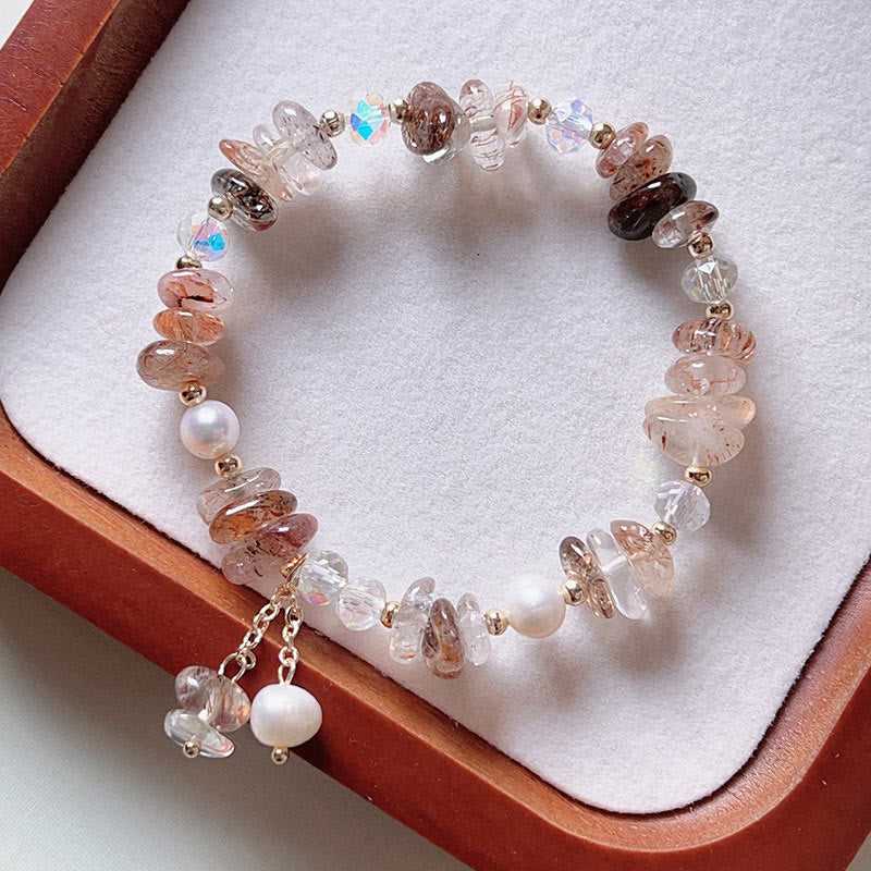 Fortune Jewel Natural Super Seven Crystal Irregular Small Pieces Positive Bracelet