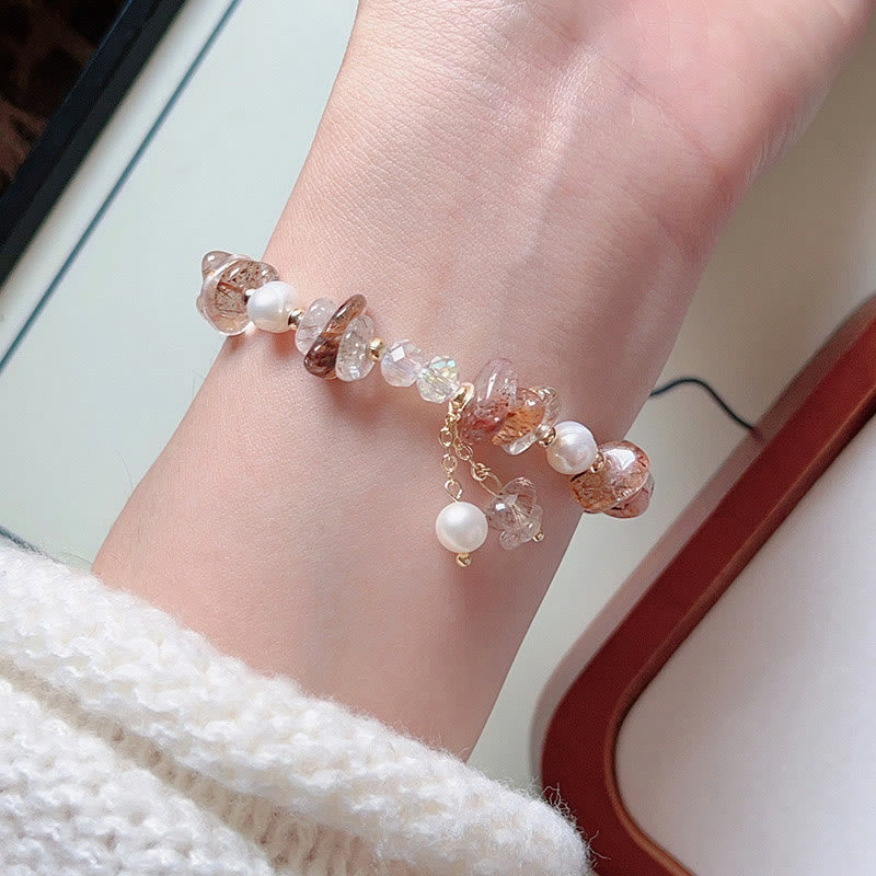 Fortune Jewel Natural Super Seven Crystal Irregular Small Pieces Positive Bracelet
