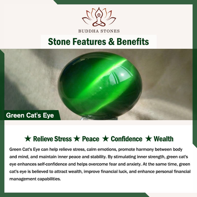 Fortune Jewel Cat's Eye Round Ball Confidence Necklace Pendant