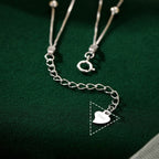 Fortune Jewel 925 Sterling Silver Ginkgo Leaf Double Layer Protection Anklet
