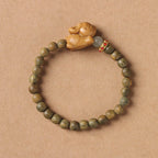 Fortune Jewel Green Sandalwood Gold Sandalwood Cute Rabbit Positive Bracelet