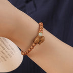 Fortune Jewel Green Sandalwood Gold Sandalwood Cute Rabbit Positive Bracelet