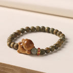 Fortune Jewel Green Sandalwood Gold Sandalwood Cute Rabbit Positive Bracelet